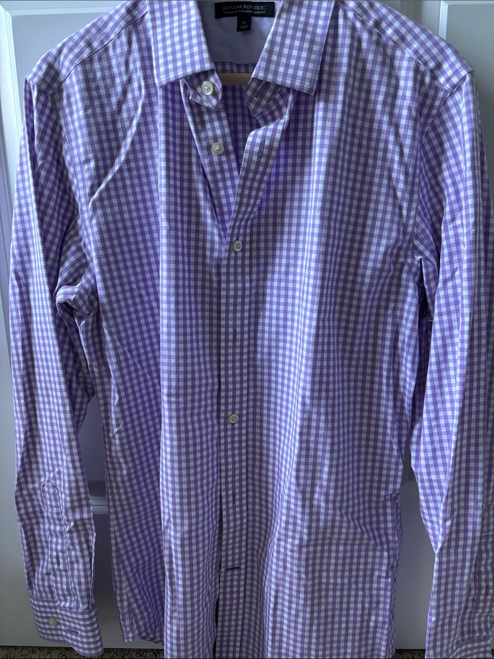 Banana Republic Men’s Lavender Gingham Dress Shirt